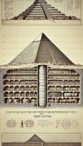 Säulen unter den Pyramiden
